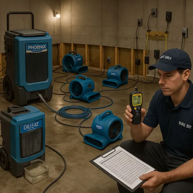 Structural Drying and Dehumidification process in Streamwood, IL